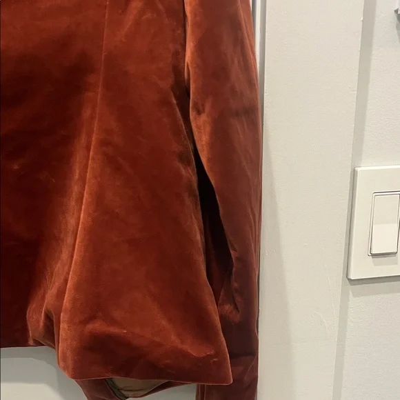 Elegant Velvet Women's Blazer in Rich Rust - Picture 9 of 11